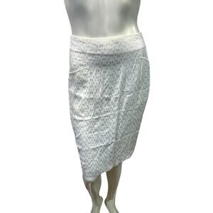 Classic Directions Petite Vintage White Textured Pencil Skirt Size 10P USA Made